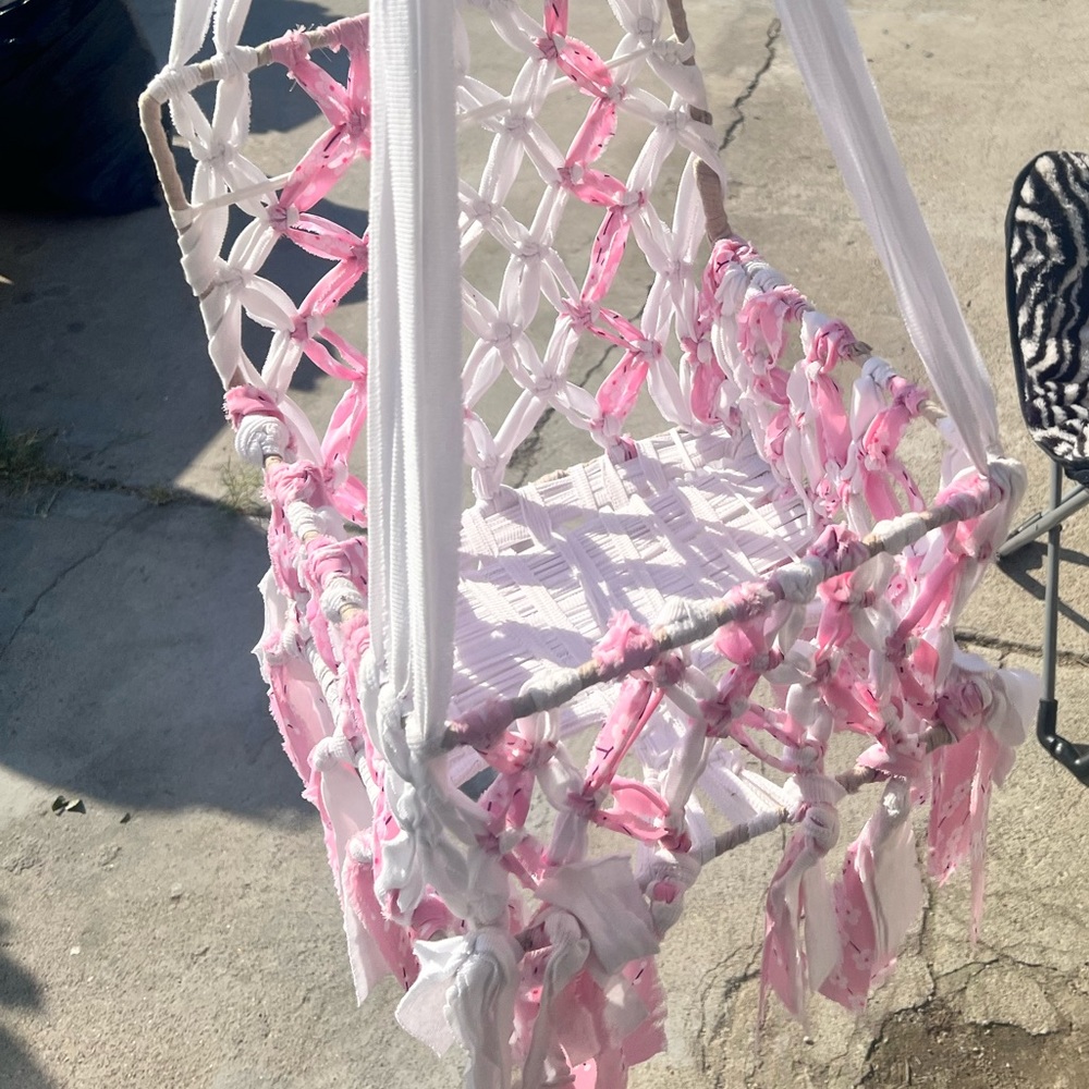 Pink Chair Made out of Fabric